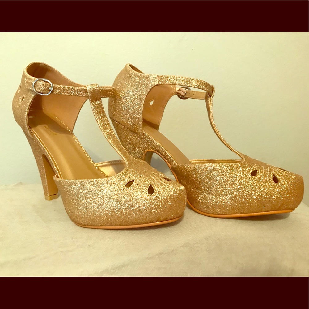 Glitter Bomb T-Strap Heels